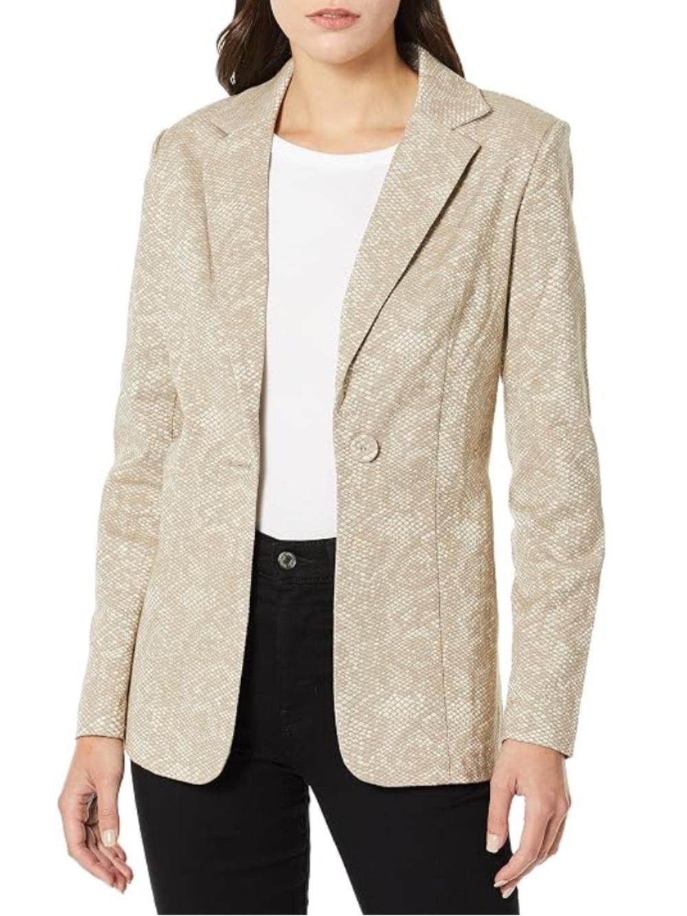 Finders Keepers Olivia Snakeskin Structured Blazer